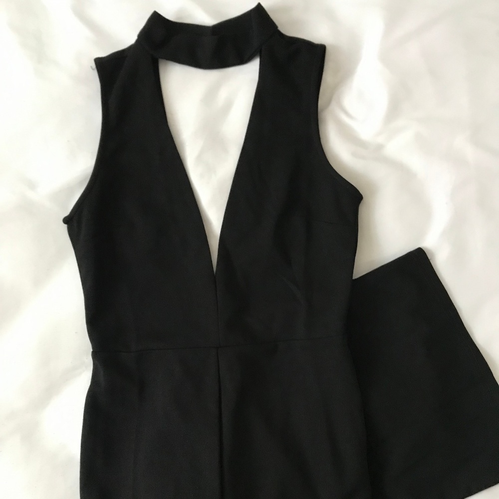 Never Worn - Black V Neck Jumpsuit
